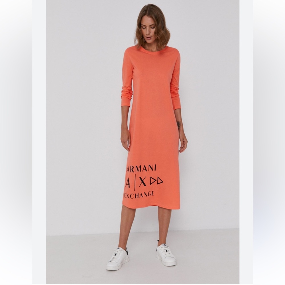 A/X Armani Exchange Long Sleeve Coral Dress